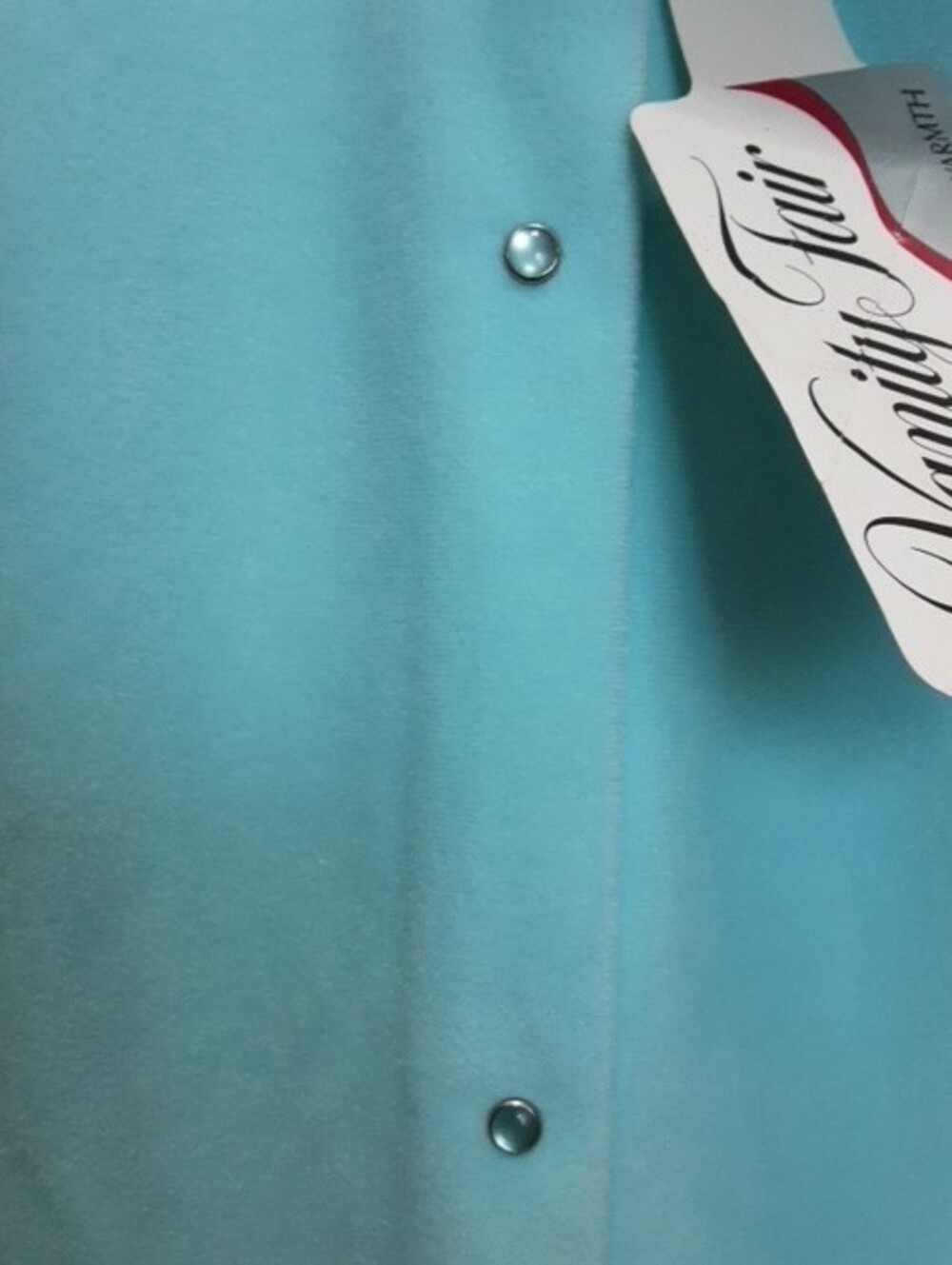 Vanity Fair Turquoise Button-Front Embroidered Yoke Robe - Picture 7 of 7